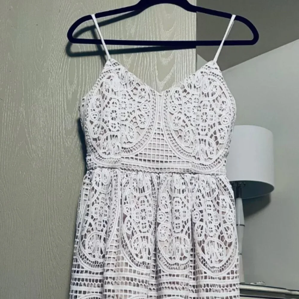 Boston Proper White Crochet Maxi Dress - Picture 2 of 6